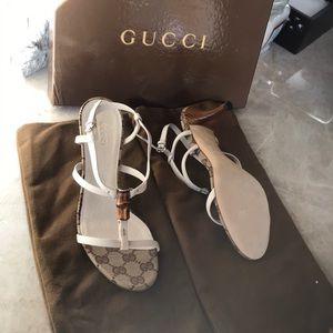 Gucci sandals, 2 inch heel, slightly worn